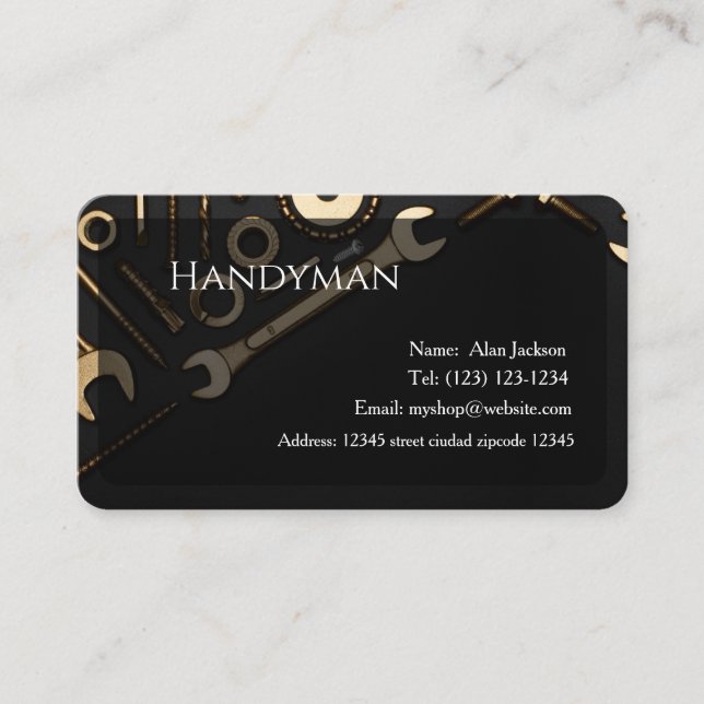 Handyman Carte de visite modifiable (Devant)