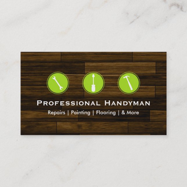 Handyman Construction Business Cards (Front)