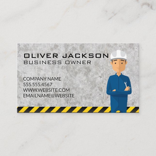 Handyman Construction Worker Business Card (Front)