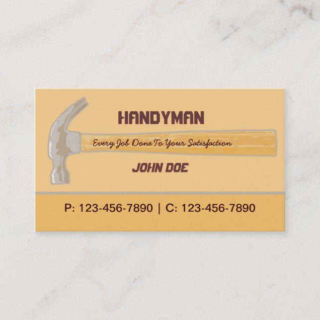 Handyman/ Contractor/ Carpenter Business Card (Front)