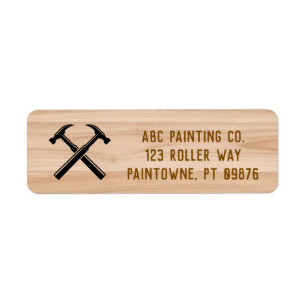 Handyman Contractor Rustic Wood Hammer Address