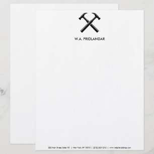 Handyman Contractor Rustic Wood Hammer Logo Letterhead