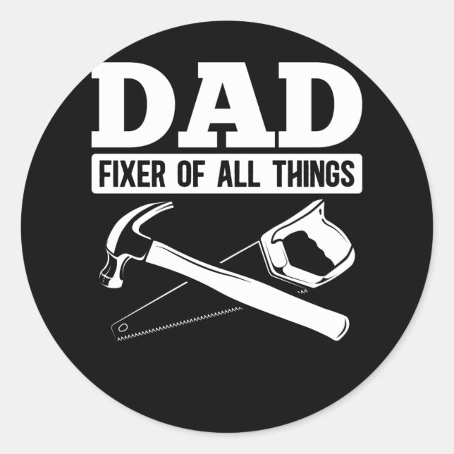 Handyman Dad Repairman Father Classic Round Sticker (Front)