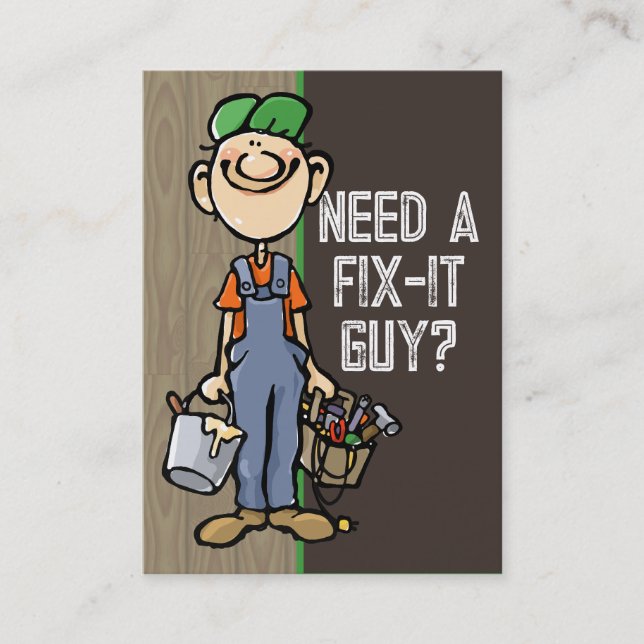 Handyman Fix-It Carpenter Painter Job Search Earn Business Card (Front)