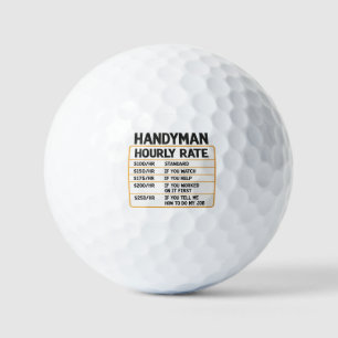 Handyman Gifts, Handyman golf, Handyman Hourly Rat Golf Balls