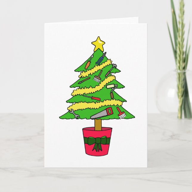 Handyman Happy Christmas Humour Holiday Card (Front)