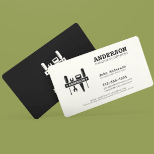 Handyman Home Repair Business Custom Black Noir Card