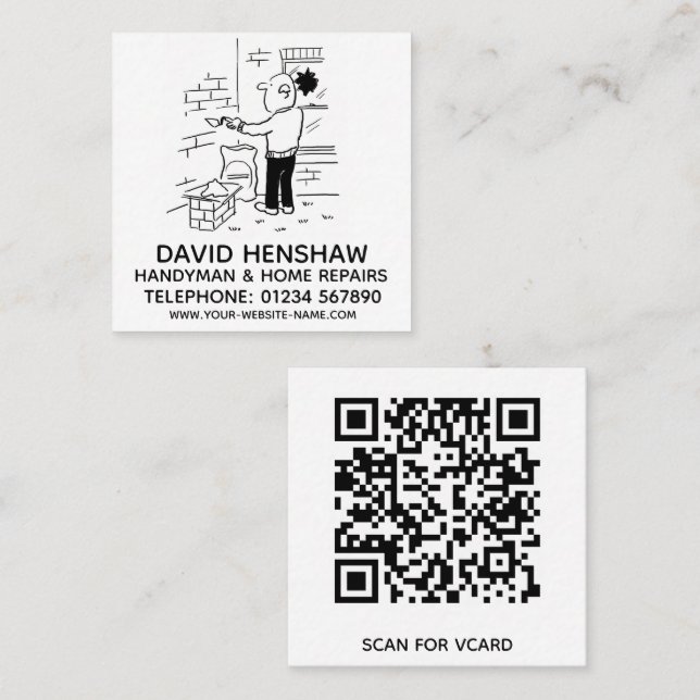 Handyman & Home Repairs Square Business Card (Front/Back)