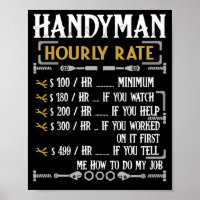 Handyman Hourly Rate Funny Handyman Gifts