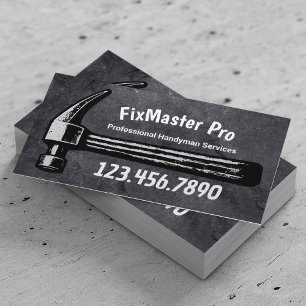 Handyman House Repair Service Black Hammer Business Card