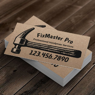 Handyman House Repair Service Retro Hammer Vintage Business Card
