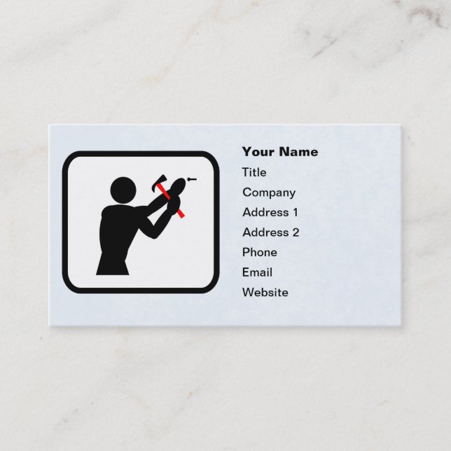 Handyman Logo Customizable Template Business Card (Front)