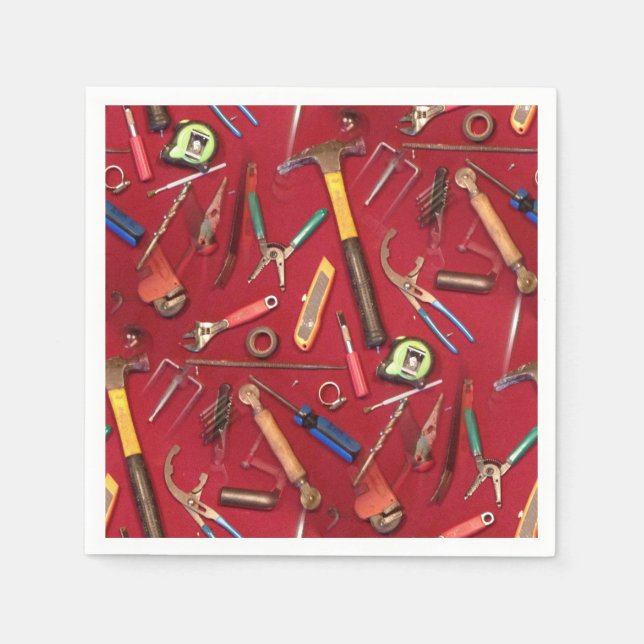 Handyman maintenance and contractor hand tools napkin (Front)