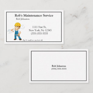 Handyman Maintenance Repar man  Business Card