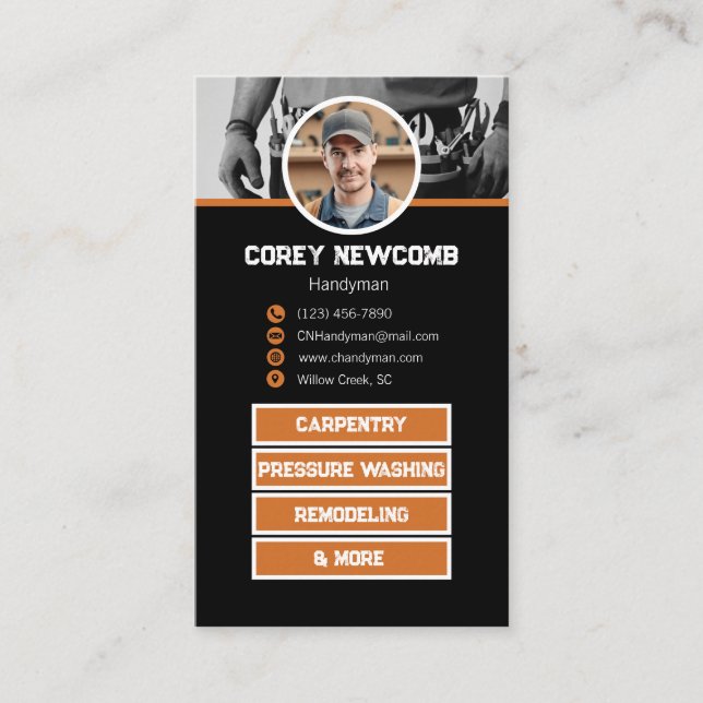 Handyman | Maintenance Worker Business Card (Front)