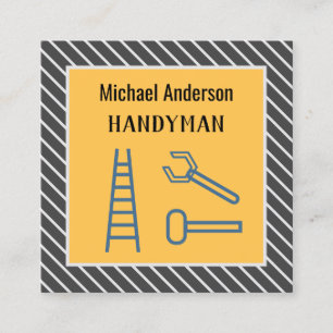 Handyman Modern Stylish Promotional Custom QR Code Square Business Card