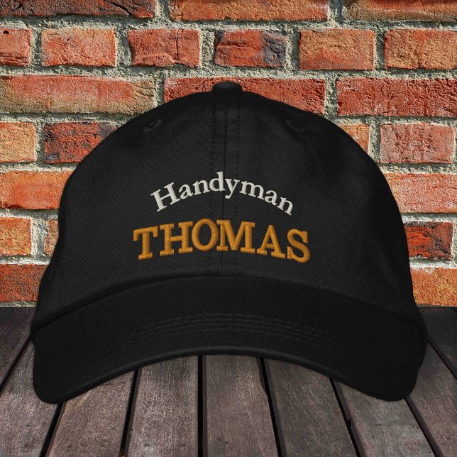 HANDYMAN "nom" brodé casquette de baseball / or (Créateur téléchargé)