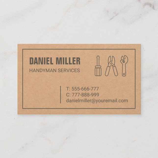 Handyman Outils Carte de visite de texture (Devant)