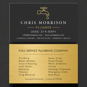 Handyman Plumbing Service Plumber Business Card