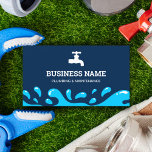 Handyman Plumbing Water Tap Navy Blue Plumber Business Card<br><div class="desc">Professional plumber business card featuring a white water tap with modern typography. Add your name and contact details to make a lasting first impression.</div>