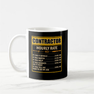 Handyman Price Chart Contractor Hourly Rate Labour Coffee Mug