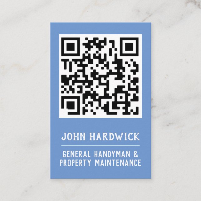 Handyman & Property Maintenance QR Code Business Card (Front)