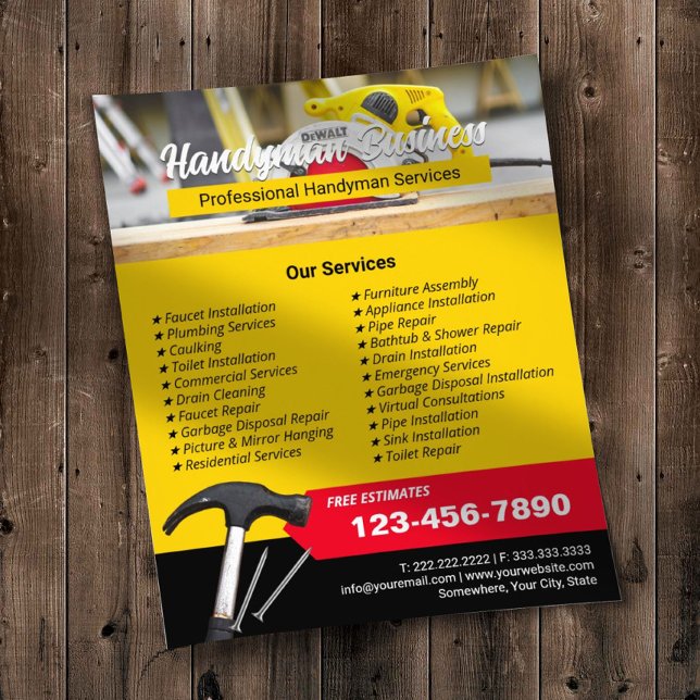 Handyman & Remodeling Professional Repair Service Flyer (Creator Uploaded)