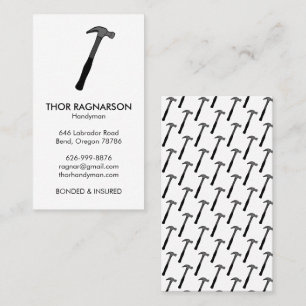Handyman Repair Construction Wrench Hammer Cool Business Card