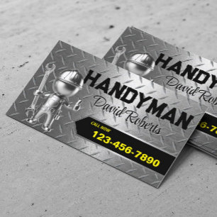 Handyman Repair & Maintenance Service Metal Steel Business Card