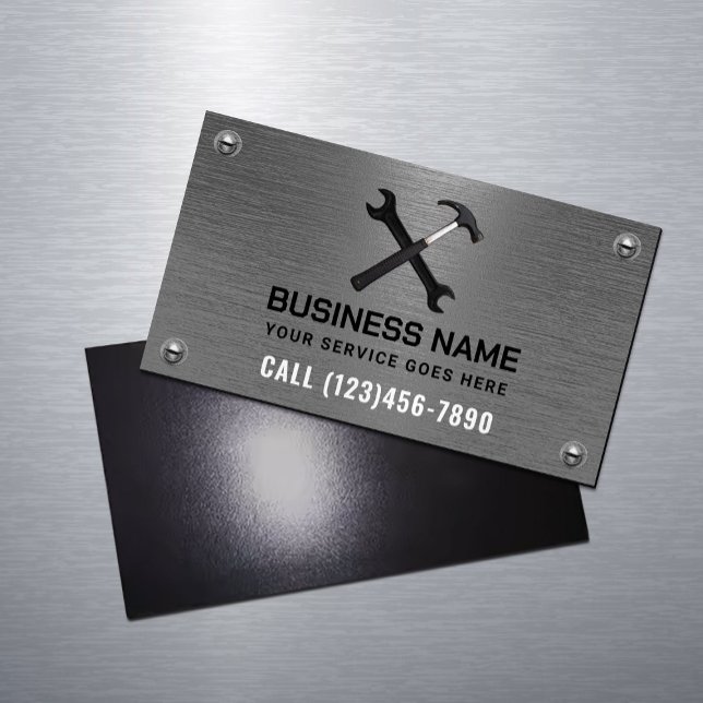 Handyman Repair Professional Maintenance Service Magnetic Business Card (Creator Uploaded)