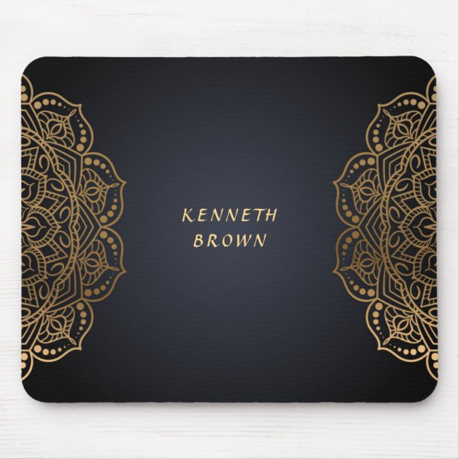 Handyman Repairs Black Gold Mouse Pad (Front)
