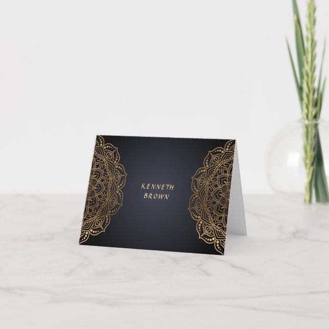 Handyman Repairs Black Gold Thank You Card (Front)