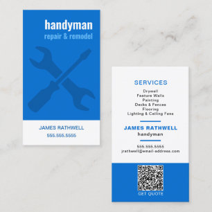Handyman Repairs with QR Code Business Card