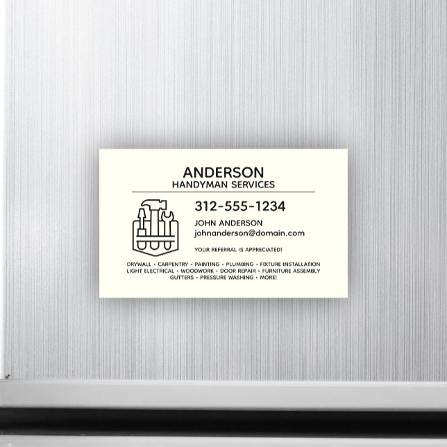 Handyman Réparation à domicile Carte de visite mag (Créateur téléchargé)