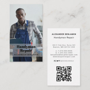 Handyman Réparer Photo QR Code Carte de visite