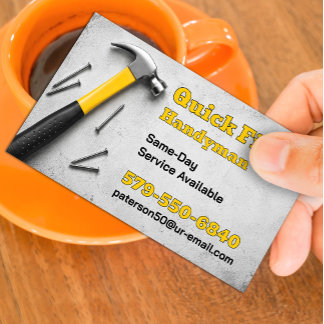 Handyman Same-Day Home Repair Services Template Business Card