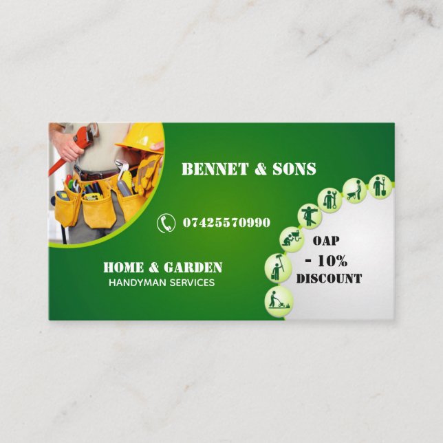 Handyman services business card (Front)