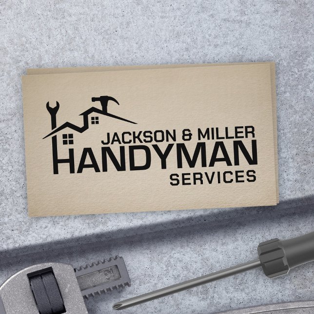 Handyman Services Cool Simple  Business Card (Creator Uploaded)