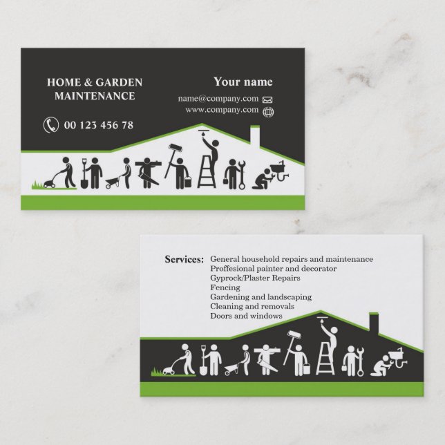 Handyman services, home maintenance business card (Front/Back)