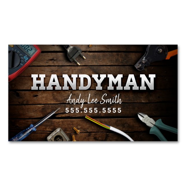 Handyman Services Magnetic Business Card (Front)