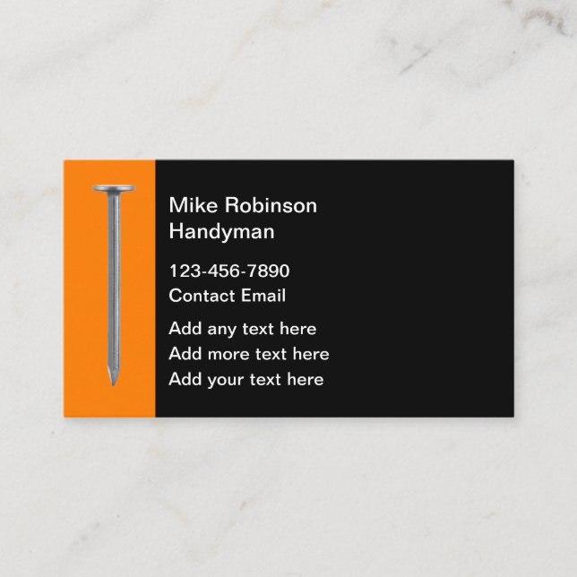 Handyman Simple Cartes de visite (Devant)