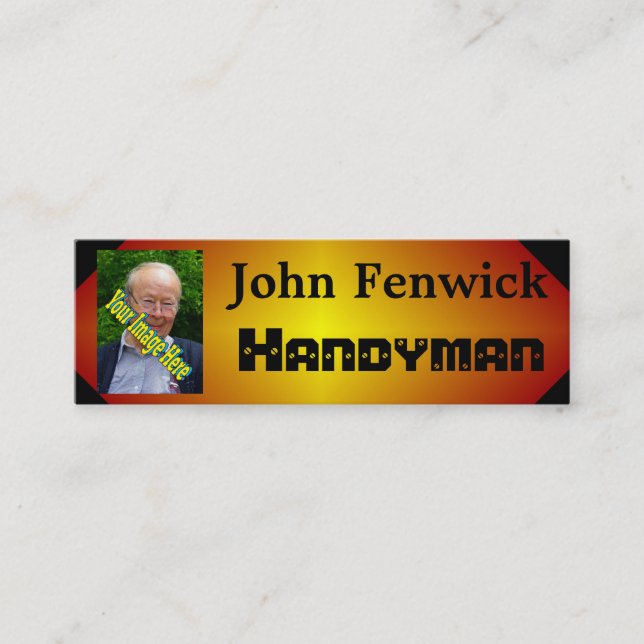 Handyman Template Small Business Yard Work Fab Mini Business Card (Front)