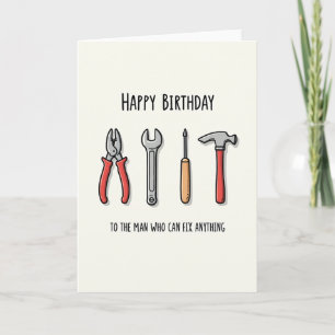Handyman Tool Art Birthday Card