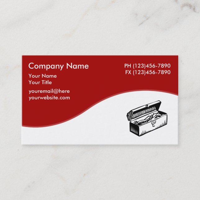 Handyman Toolbox Theme Business Card (Front)