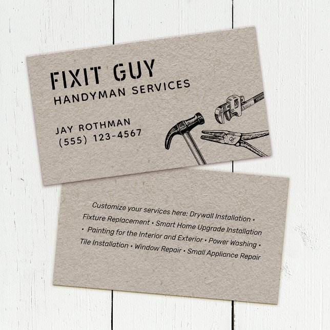 Handyman Tools, Home Improvement Kraft Business Ca Card (Creator Uploaded)