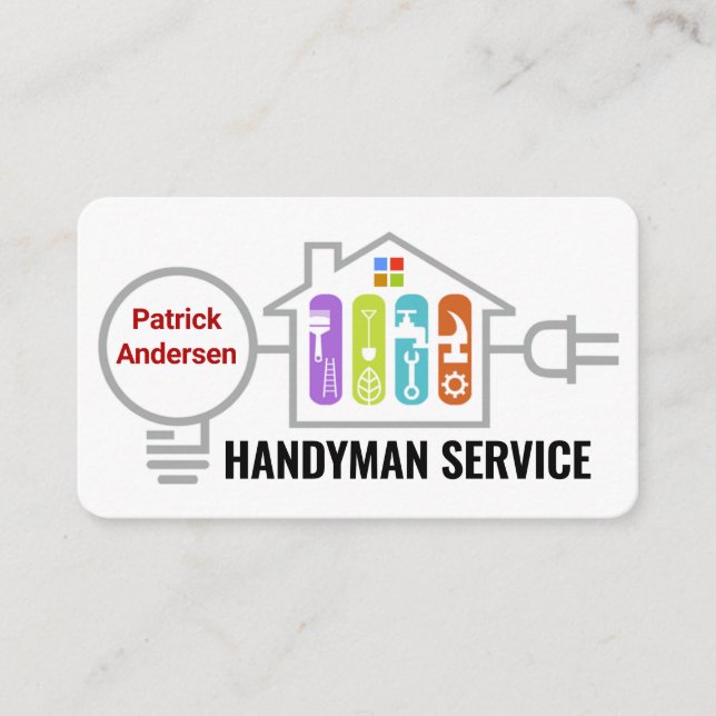 Handyman Tools Inside Home Electrical Wiring Business Card (Front)
