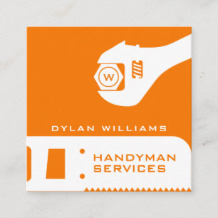 Handyman tools inspired modern square business card