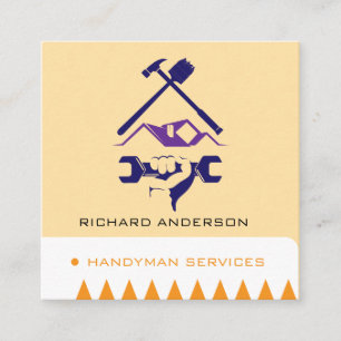 Handyman Tools Inspired Modern Square Custom Business Card