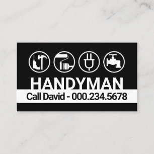 Handyman Tools On Black White Layers Business Card