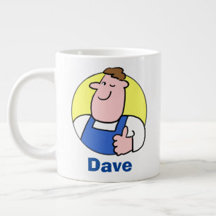 Handyman Tradesman with Name Large Coffee Mug